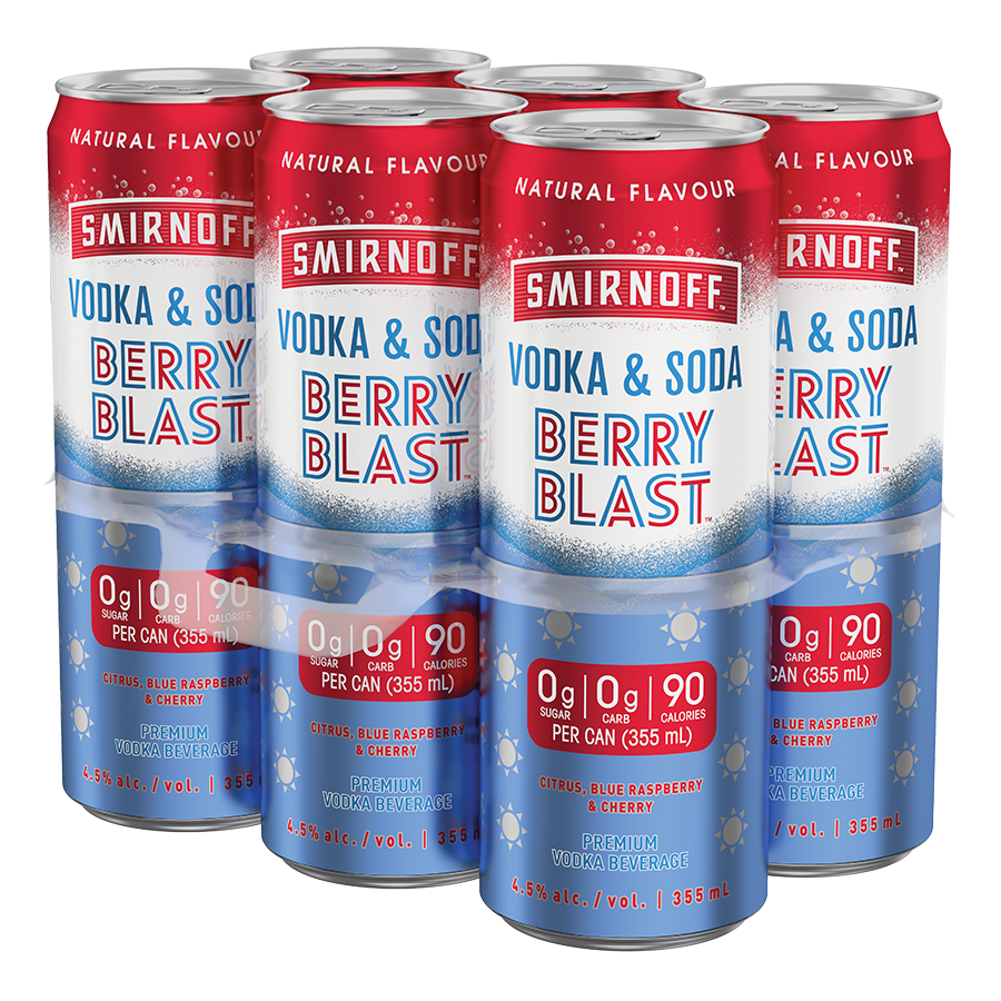 SMIRNOFF VODKA & SODA BERRY BLAST 355ML 6PK CAN @ Kelowna [1038452]