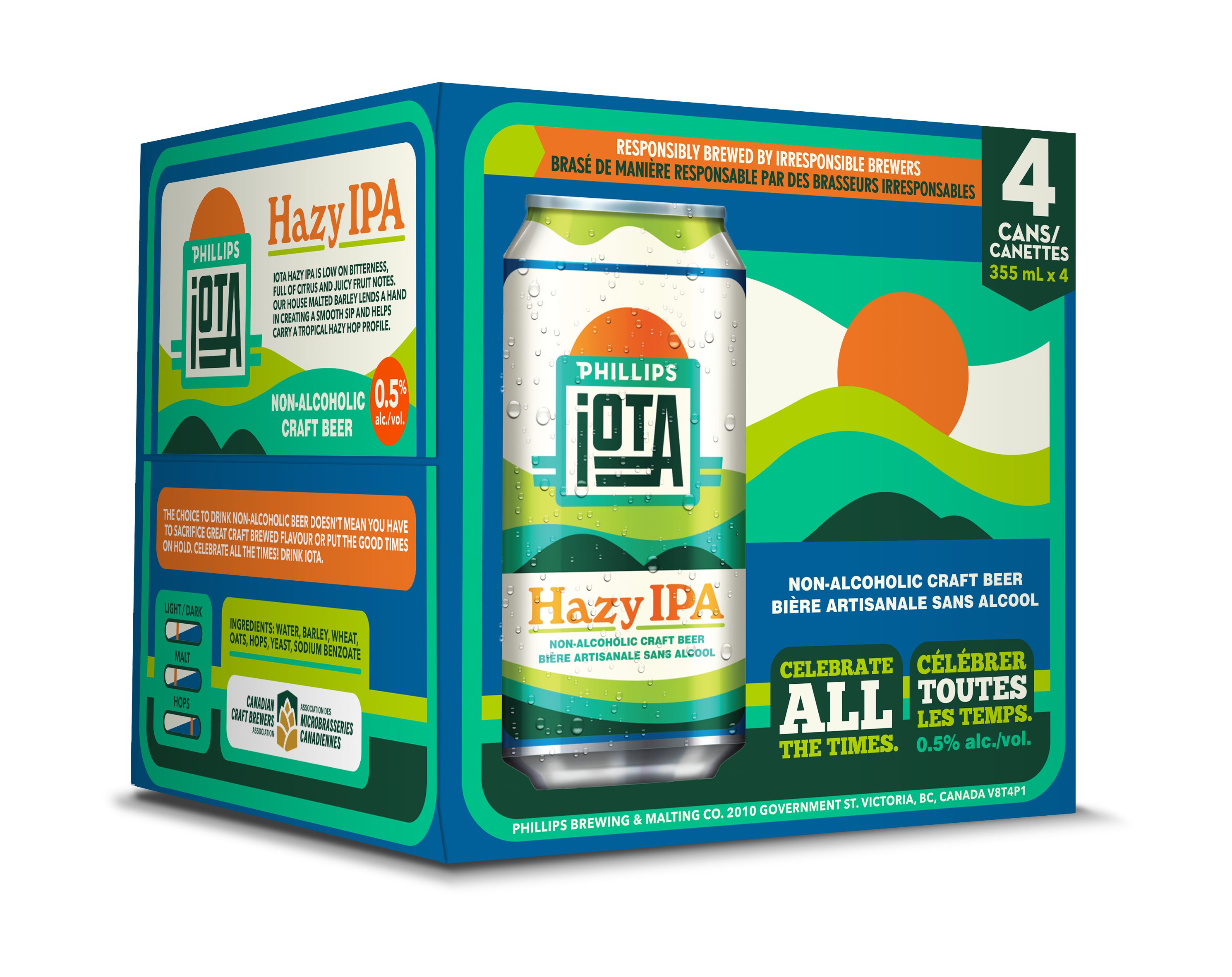 PHILLIPS IOTA HAZY IPA NON ALC 355ML 4PK CAN @ Kelowna [1040810]