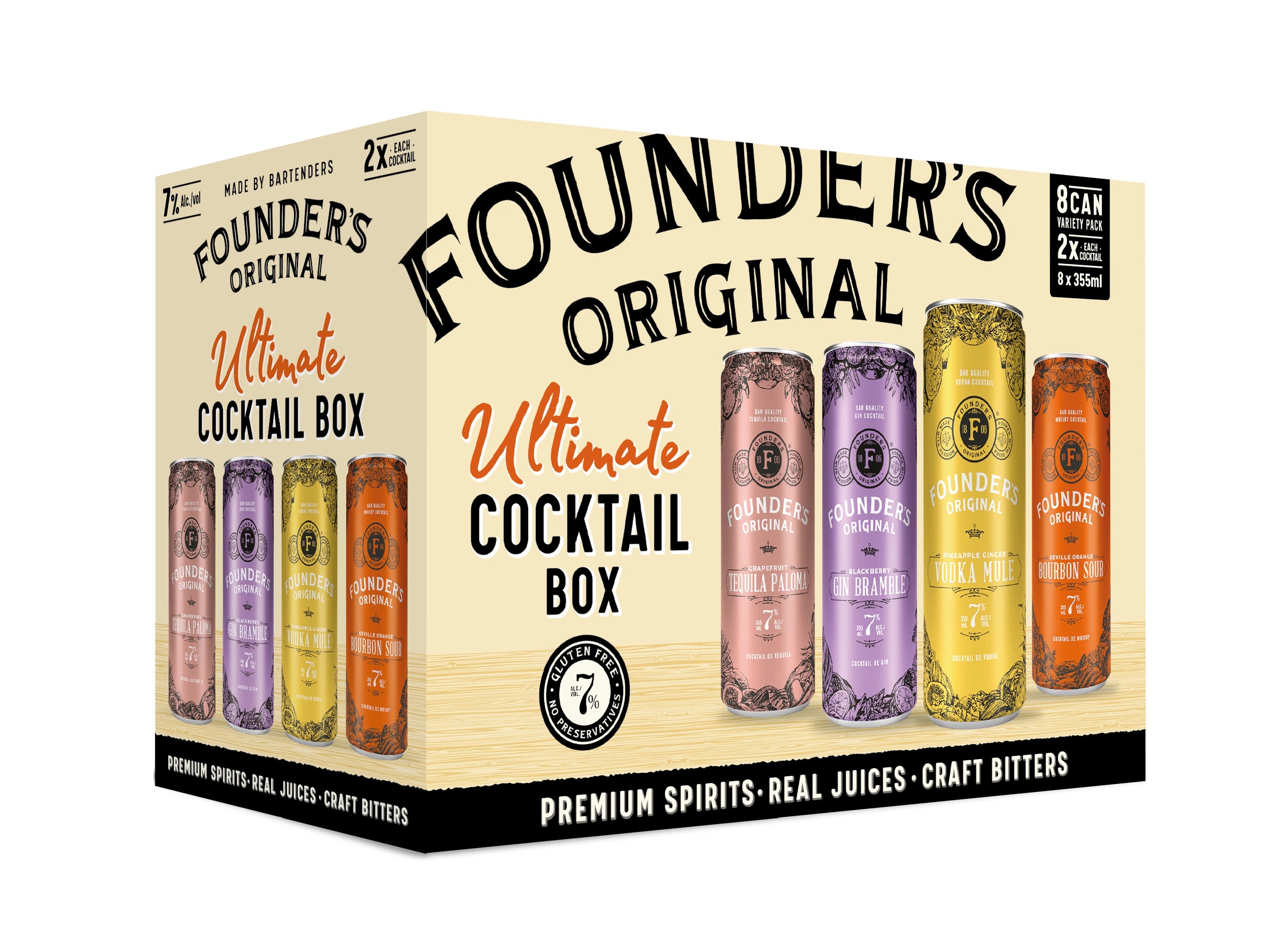 FOUNDERS ORIGINAL ULTIMATE COCKTAIL BOX 355ML 8PK CAN @ Southgate [1041483]