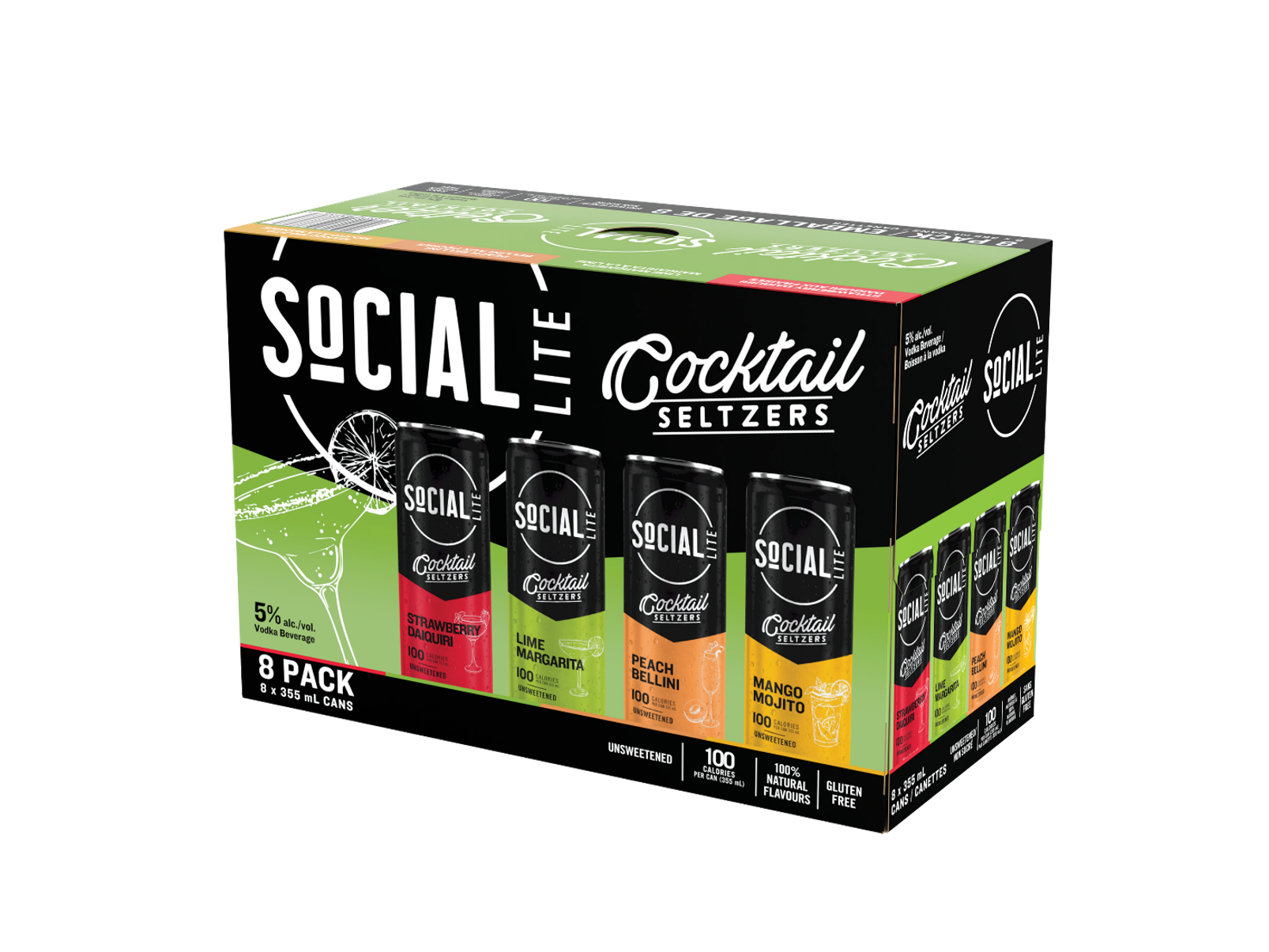 SOCIAL LITE COCKTAIL SELTZER MIXER 355ML 8PK CAN @ Kelowna [1045666]